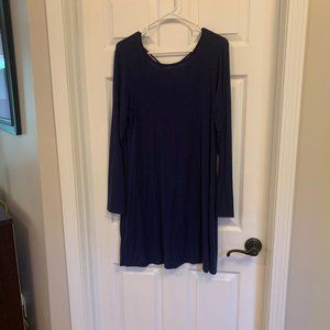 Navy Blue Skater Dress - Size Medium